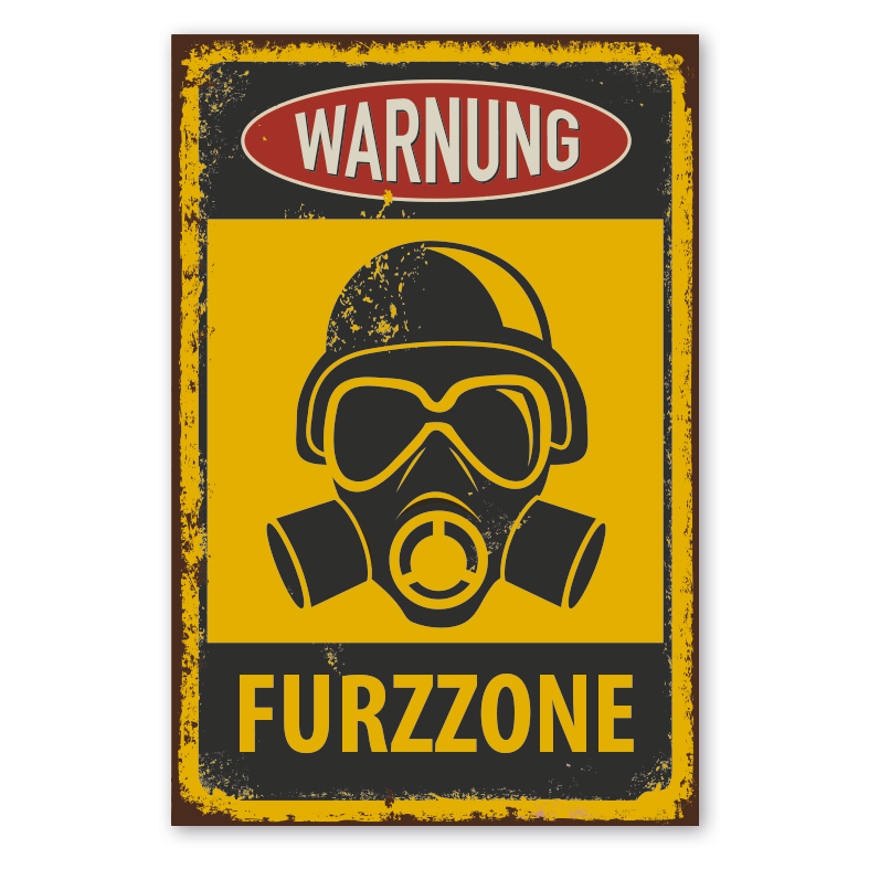 Retro Schild Warnung - Furzzone
