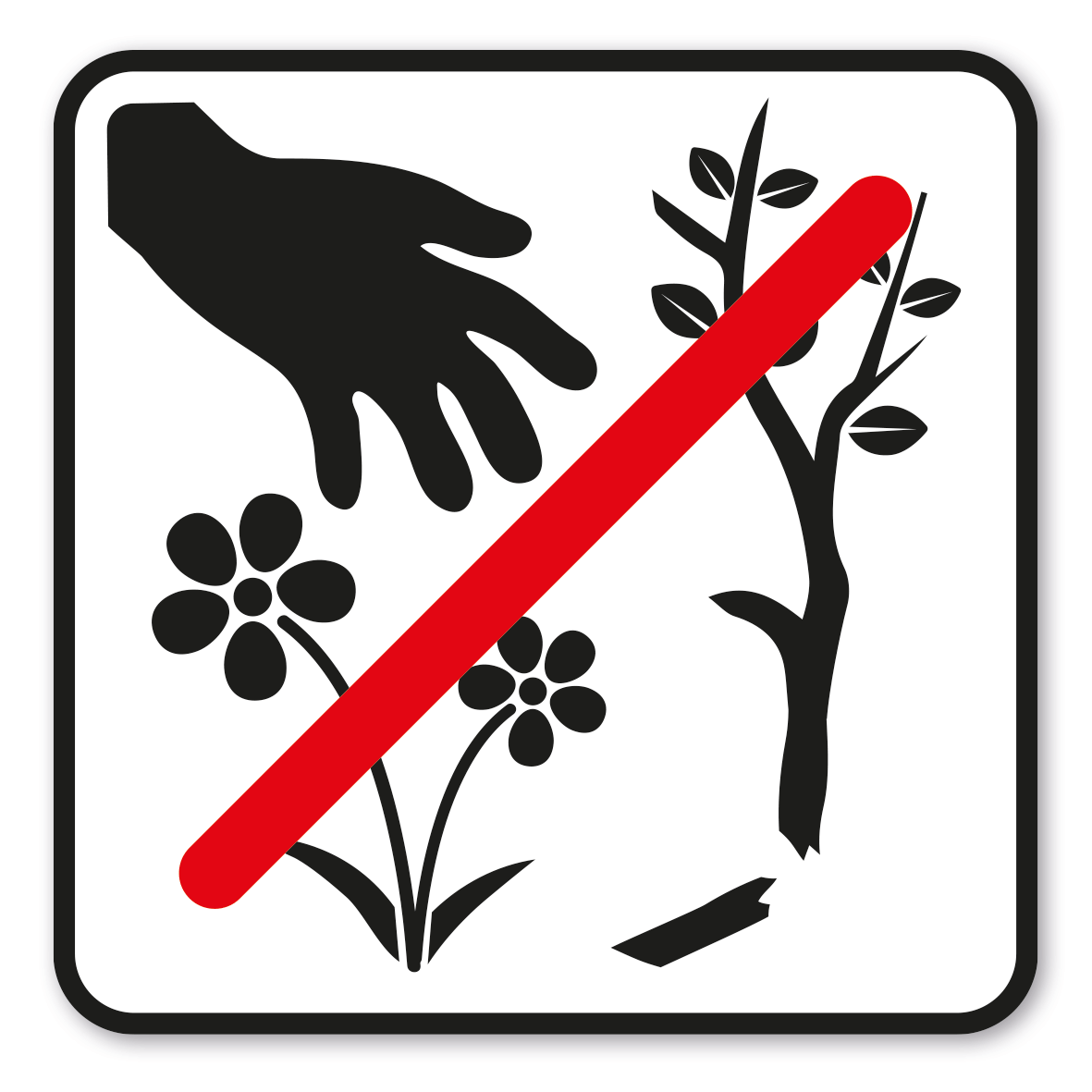 GF-P89 – Das Pflücken von Pflanzen oder Beschädigen von Ästen und Bäumen ist verboten