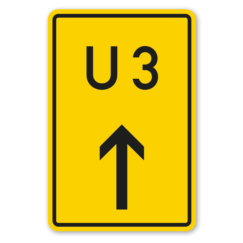 Umleitungsschild Nummerierte Umleitung - Geradeaus – VZ-455-30 - Verkehrsschild