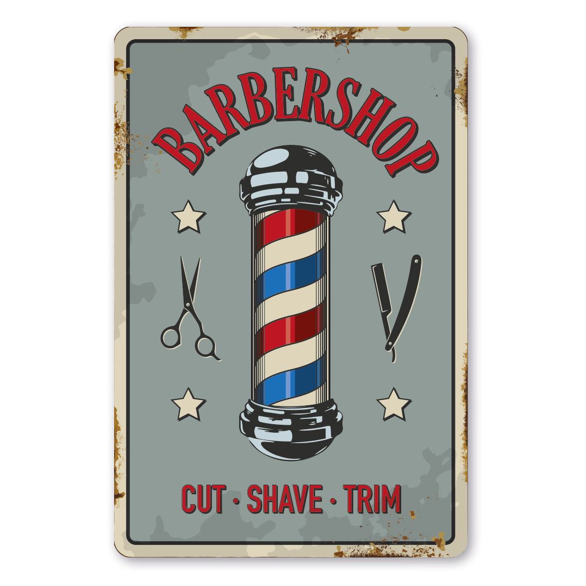 Retroschild / Vintage-Schild Barbershop - Barber-Schild, Frisörschild