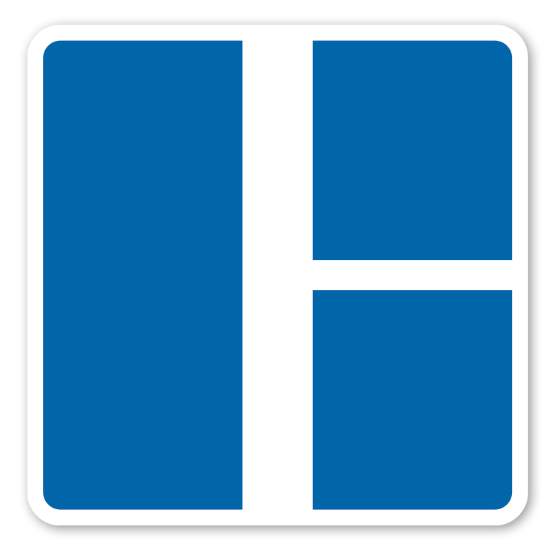 Schifffahrtszeichen Einmündende Wasserstraßen gelten als Nebenwasserstraßen – E9b