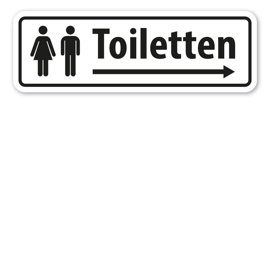Schild Toiletten - mit rechtsweisendem Pfeil