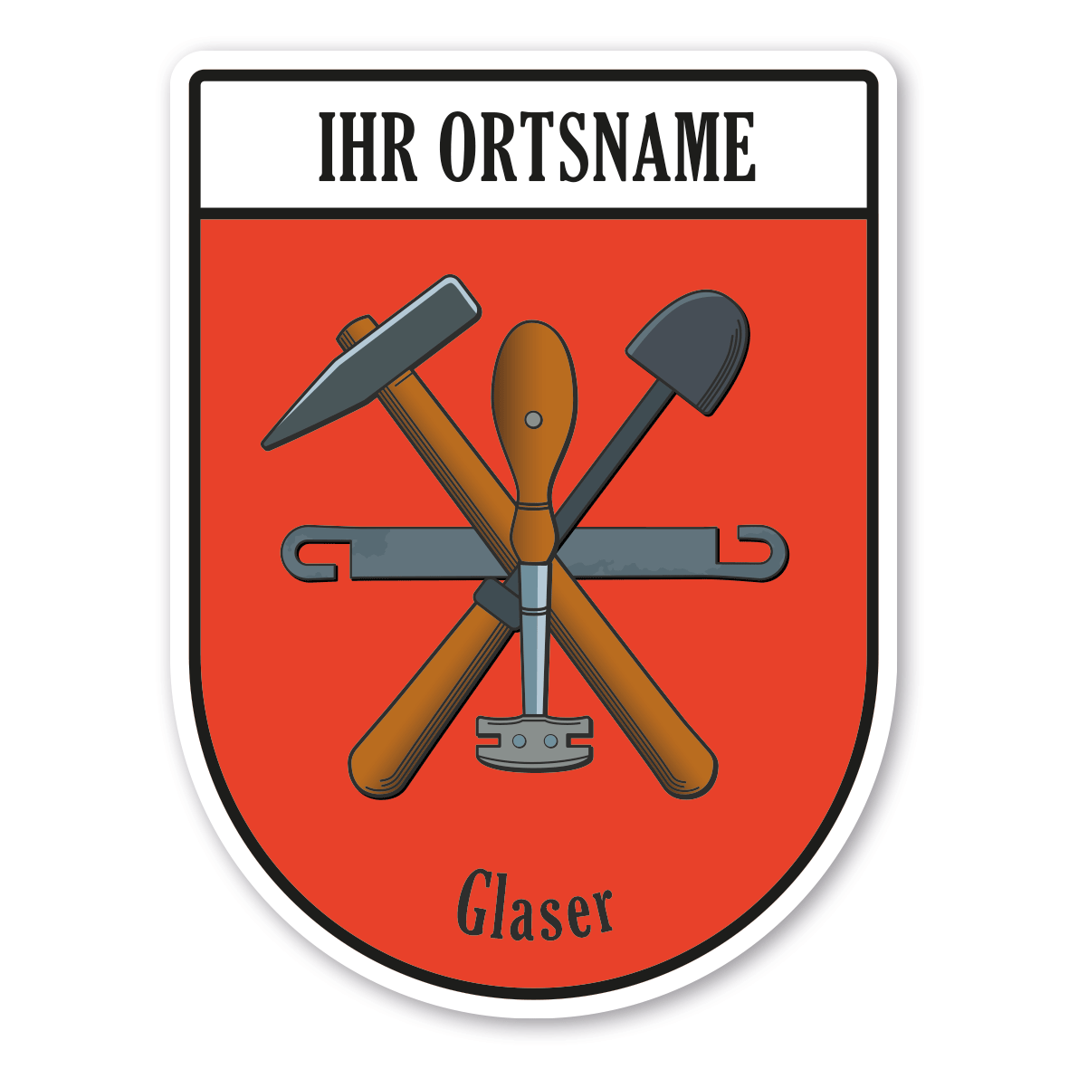 Maibaumschild / Zunftwappen Glaser mit Zunftnamen, Ortsnamen oder Ihrem Wunschtext - Wappen BL