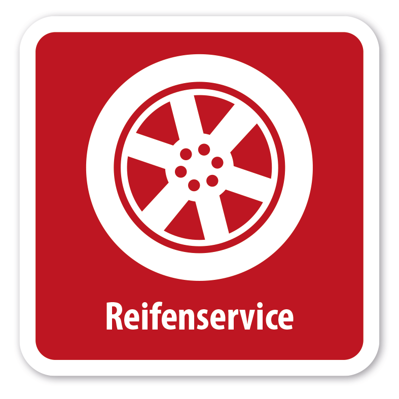 Schild Reifenservice - 4 Farbvarianten