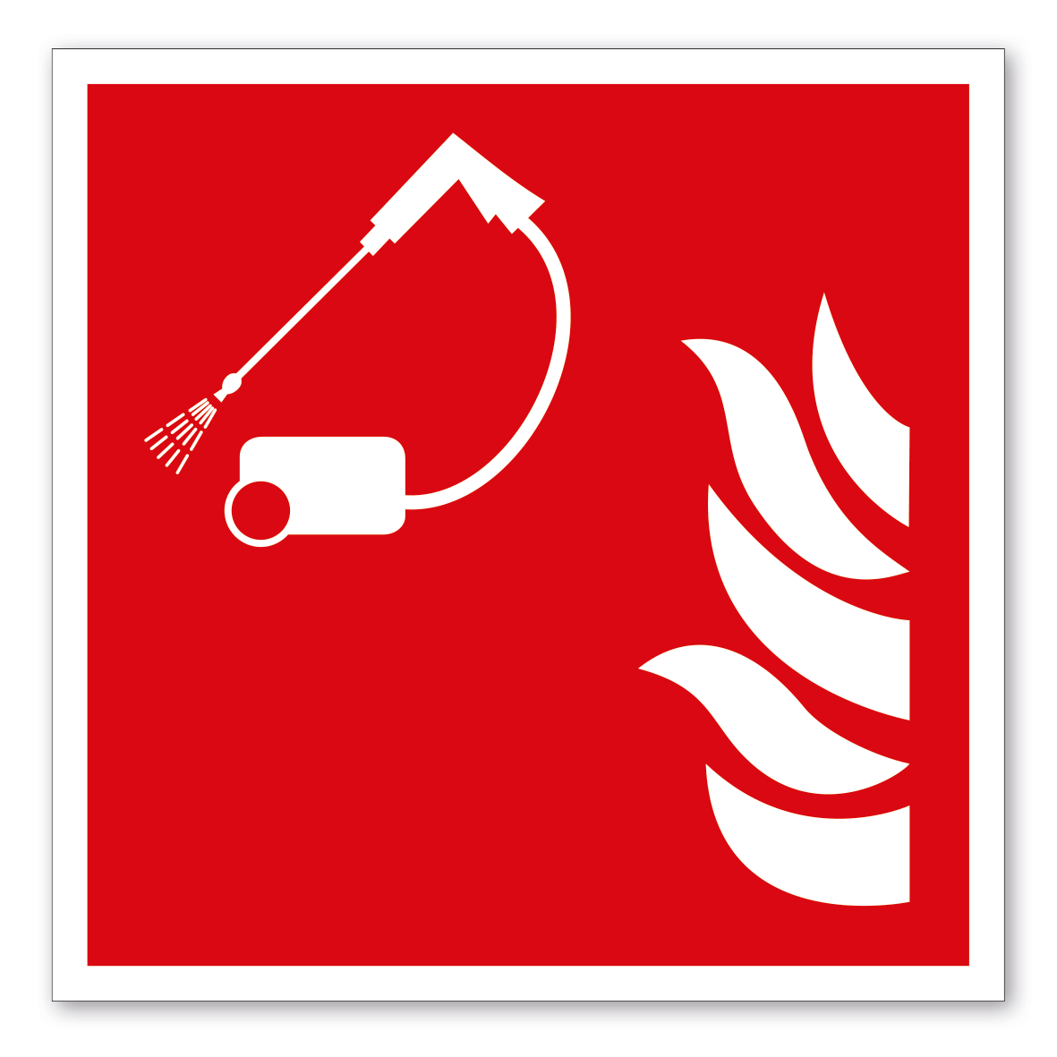 Brandschutzzeichen Mittel und Geräte zur Brandbekaempfung - Hochdruckgerät