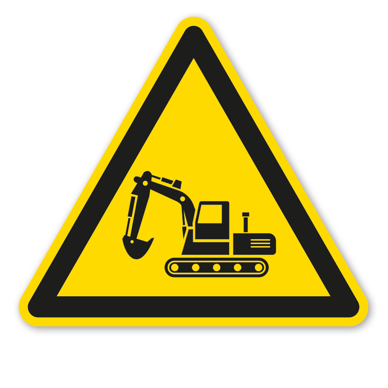 Warnzeichen Warnung vor Baggern