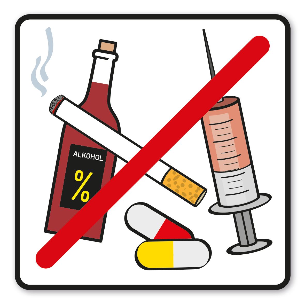 SP-01-P06 – Alkohol- und Drogenkonsum sowie Rauchen verboten