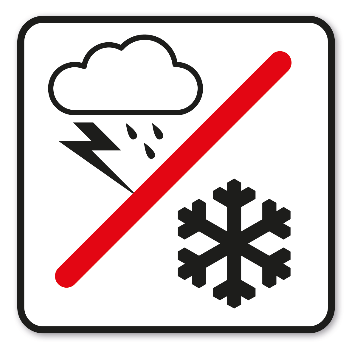 SP-02-P57 – Bei Regen, Gewitter und Eisglätte verboten