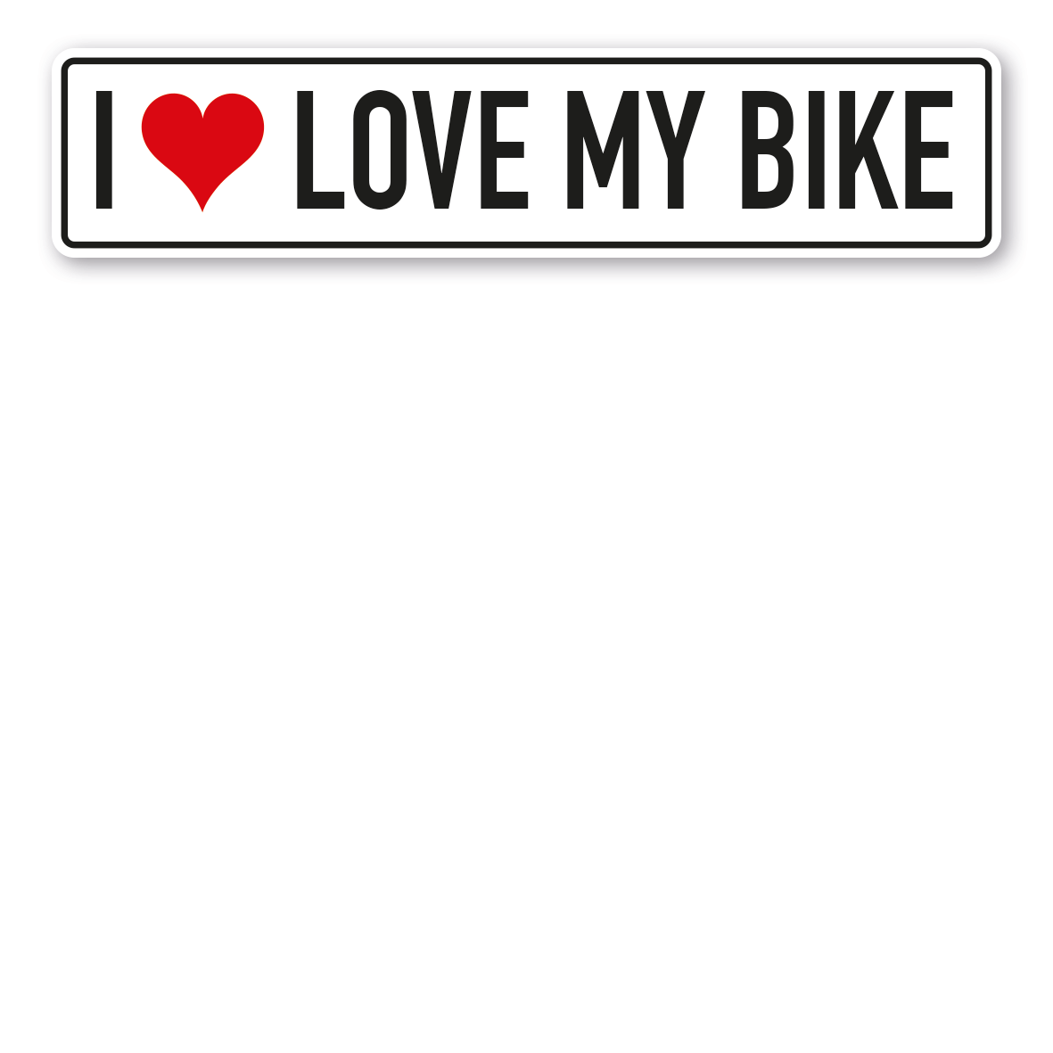 Truck / LKW - Schild I love my bike - mit Herz