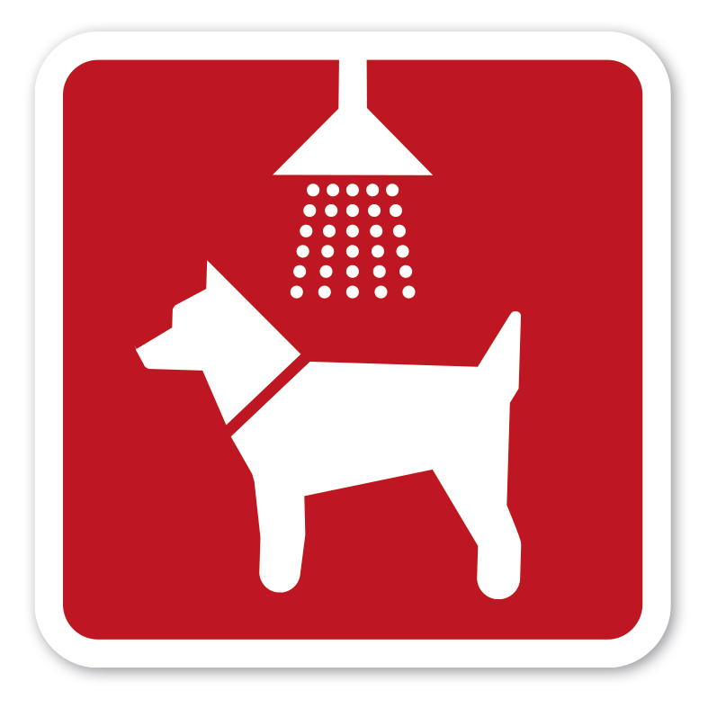 Schild Hundedusche - 4 Farbvarianten