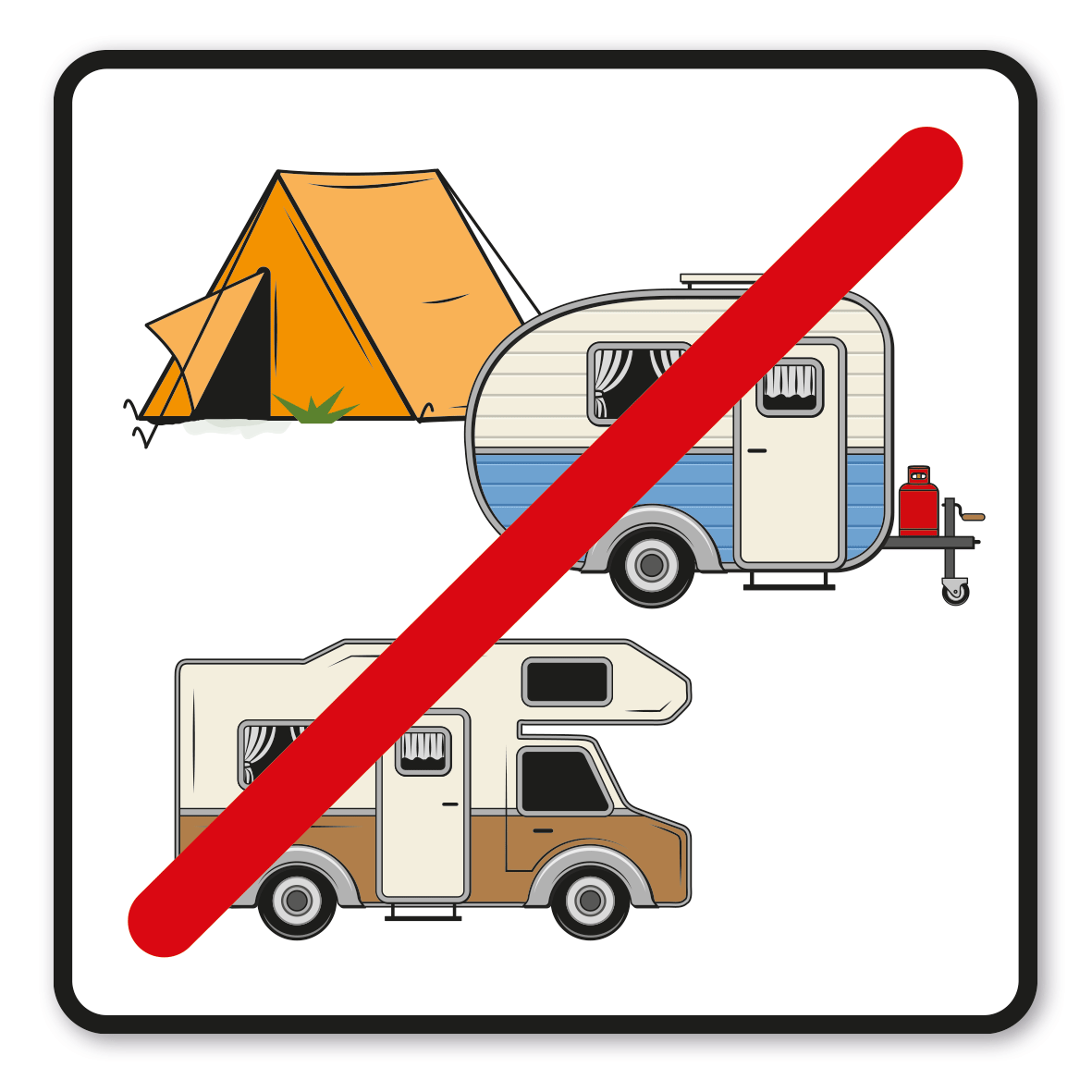 SP-01-P68 – Zelten, Wohnwagen und Wohnmobile verboten