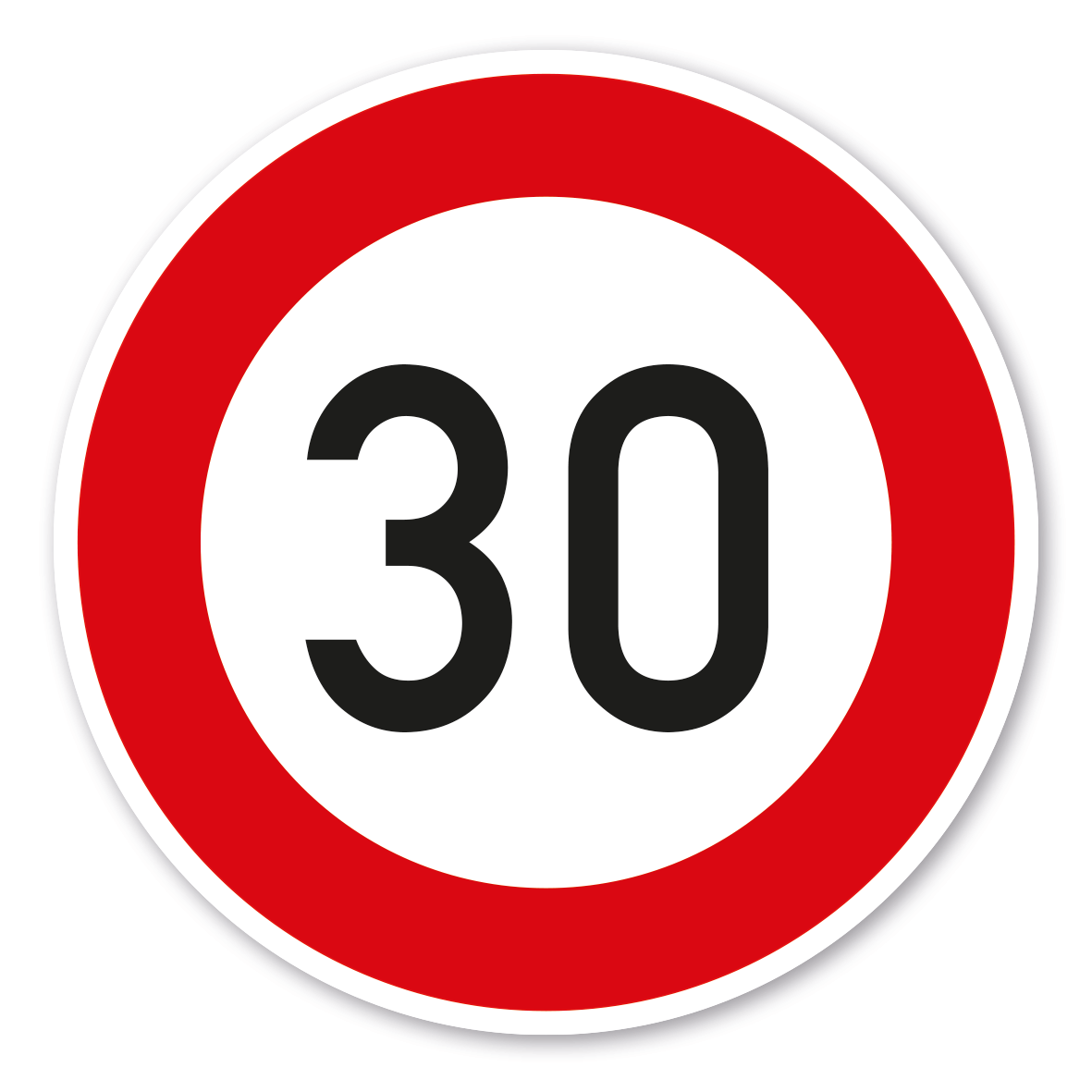 Verkehrsschild Zulässige Höchstgeschwindigkeit 30 km/h - individuelle Angabe – VZ 274-30