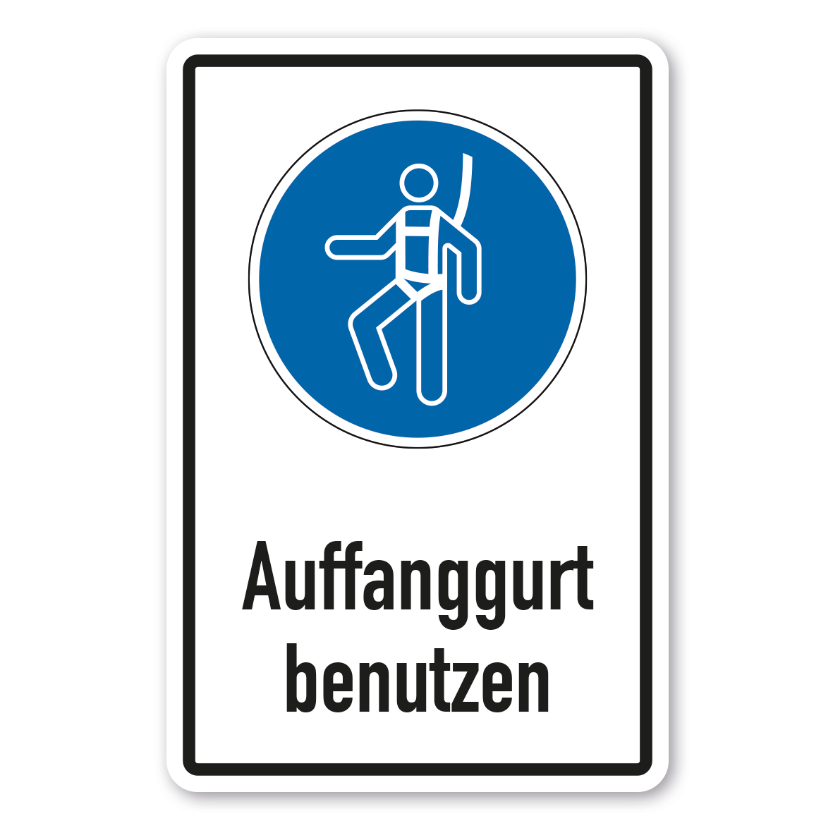Gebotsschild Auffanggurt benutzen - Kombi – ISO 7010 - M018-K