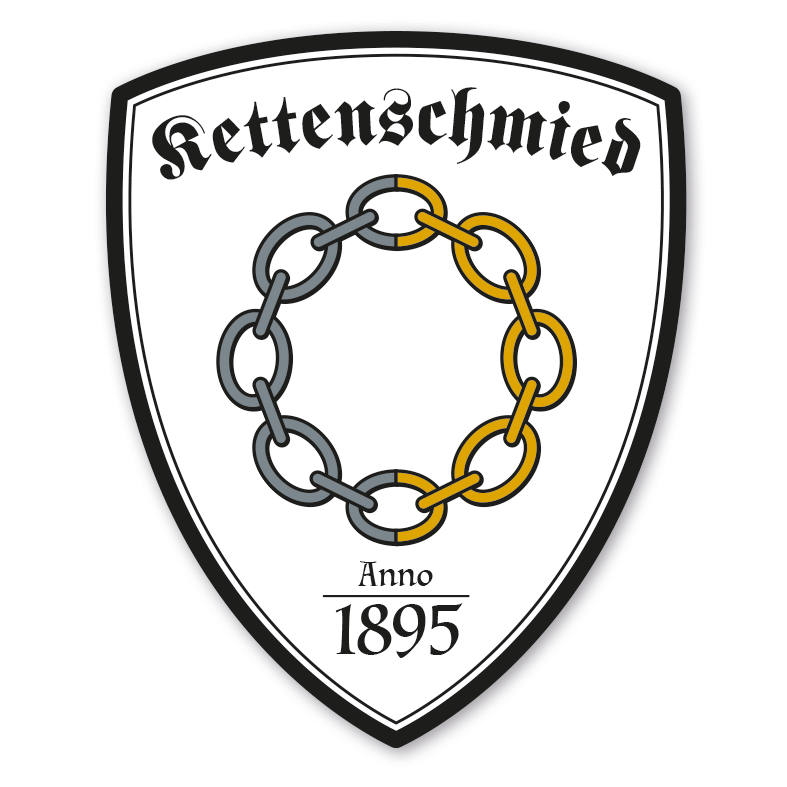 Zunftwappen Kettenschmied - Kettenmacher - Kettner - Rinker mit Zunftnamen, Gründungsjahr oder Ihrem Wunschtext - Maibaumschild - Wappen W
