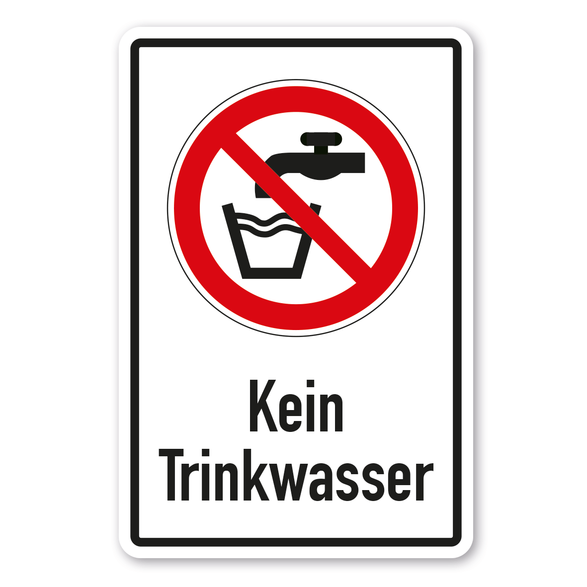Verbotsschild Kein Trinkwasser - Kombi – ISO 7010 - P005-K