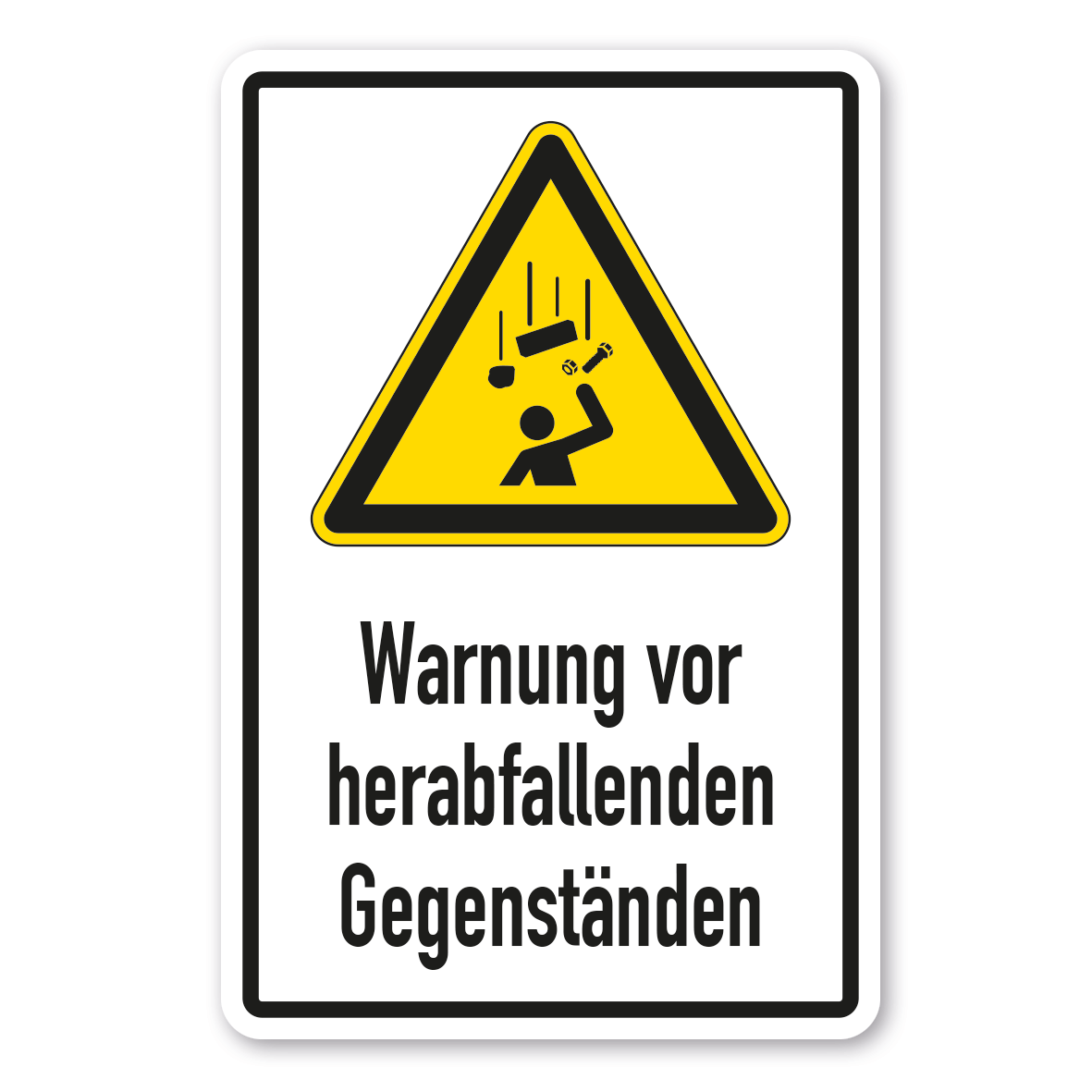Warnschild Warnung vor herabfallenden Gegenständen - Kombi - ISO 7010 - W0035-K