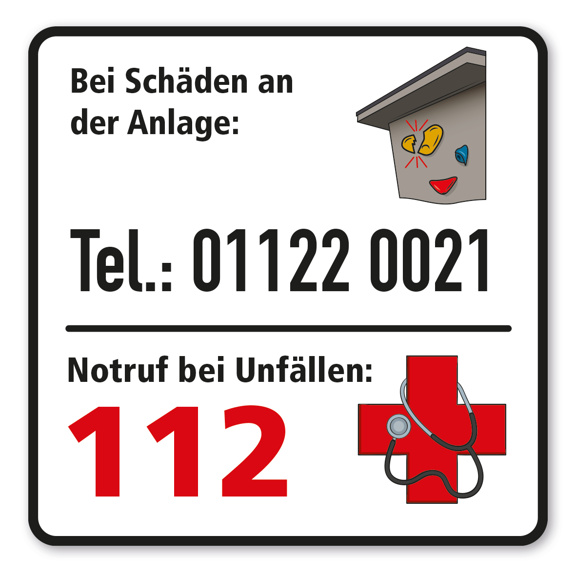 SP-01-P106 – Boulderblock - Bei Schäden an der Anlage - Notruf 112