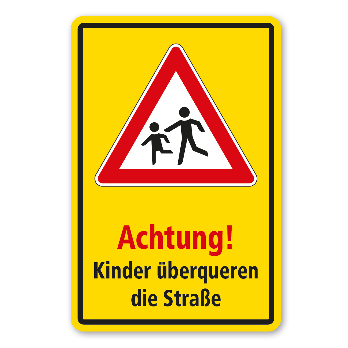 Kinderschild / Verkehrsschild Achtung - Kinder überqueren die Straße - Kombi