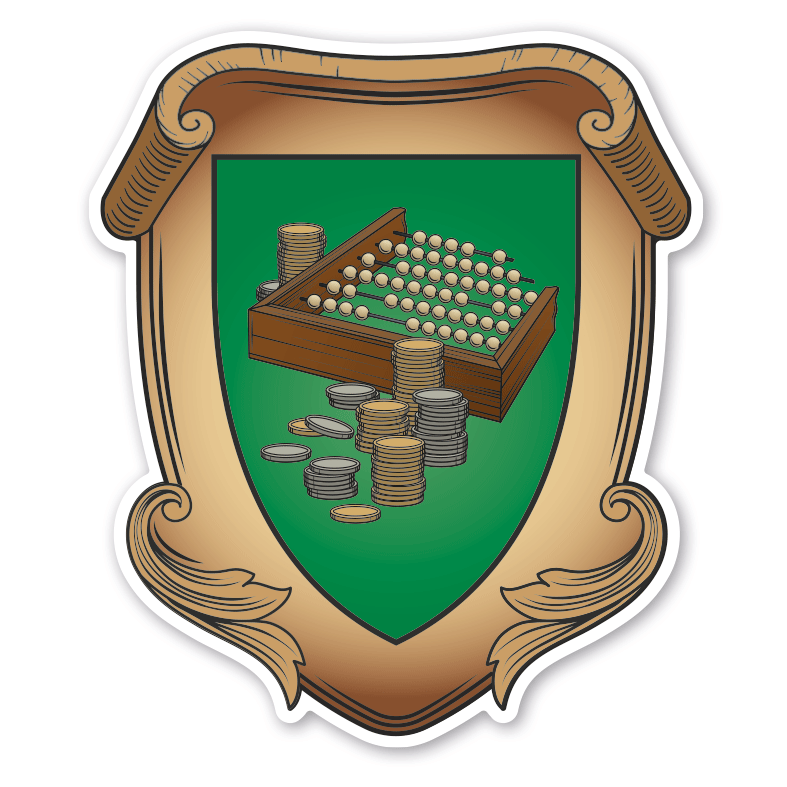 Maibaumschild / Zunftwappen Buchhalter - Finanzwesen - Kaufmann  - Wappen A