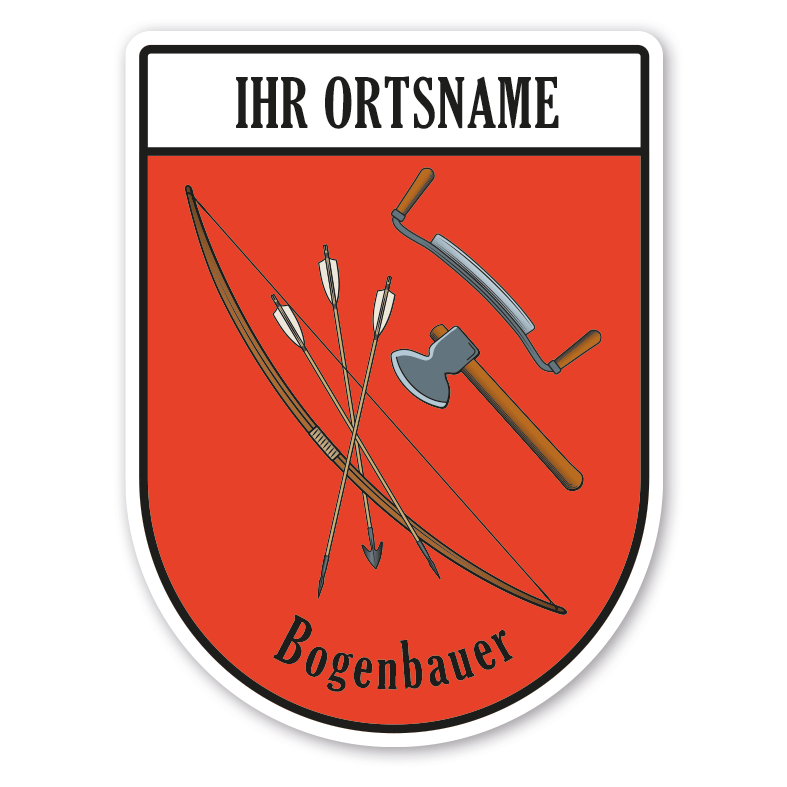 Maibaumschild / Zunftwappen Bogenbauer - Bogner mit Zunftnamen, Ortsnamen oder Ihrem Wunschtext - Wappen BL