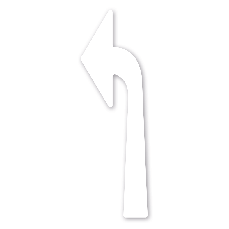 Bodenkleber für Lern- und Bewegungspfade - Richtungspfeil linksweisend - Fahrbahnmarkierung - BWP-02-105-01 – Verkehrserziehung