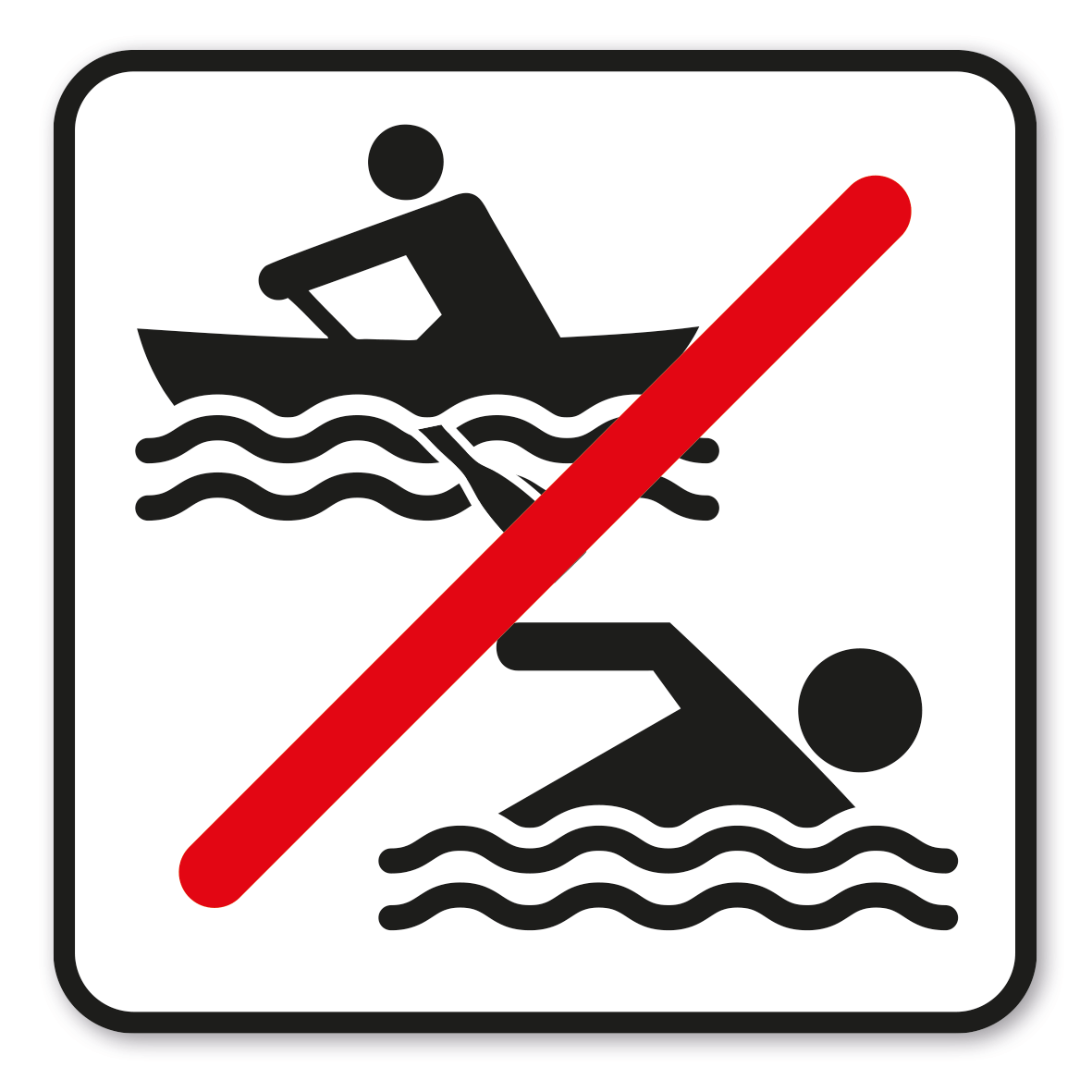 GF-P54 – Das Befahren des Gewässers mit Booten und Schwimmen ist verboten