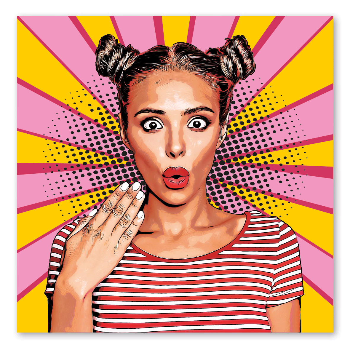 Ihr Photo (Portrait) als hochwertiges Schild in Comic - Pop Art-Ausführung in 9 Varianten