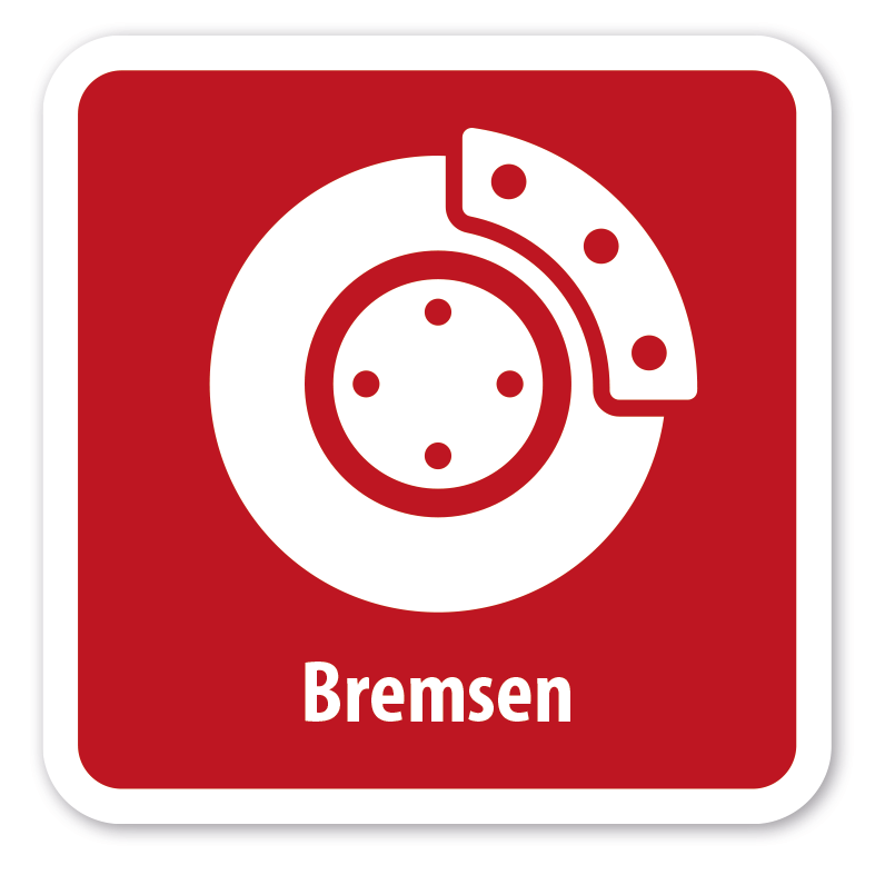 Schild Bremsen - 4 Farbvarianten