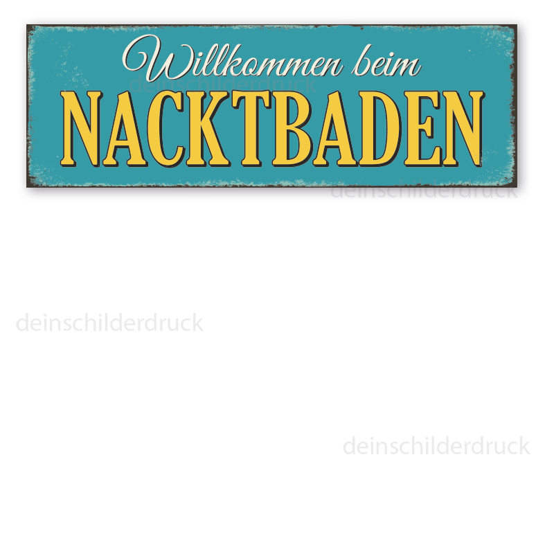 Schild FKK - Willkommen beim Nacktbaden