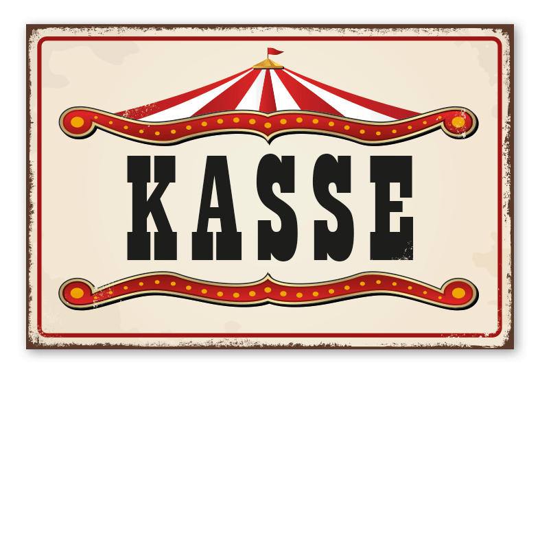 Retro Schild Kasse