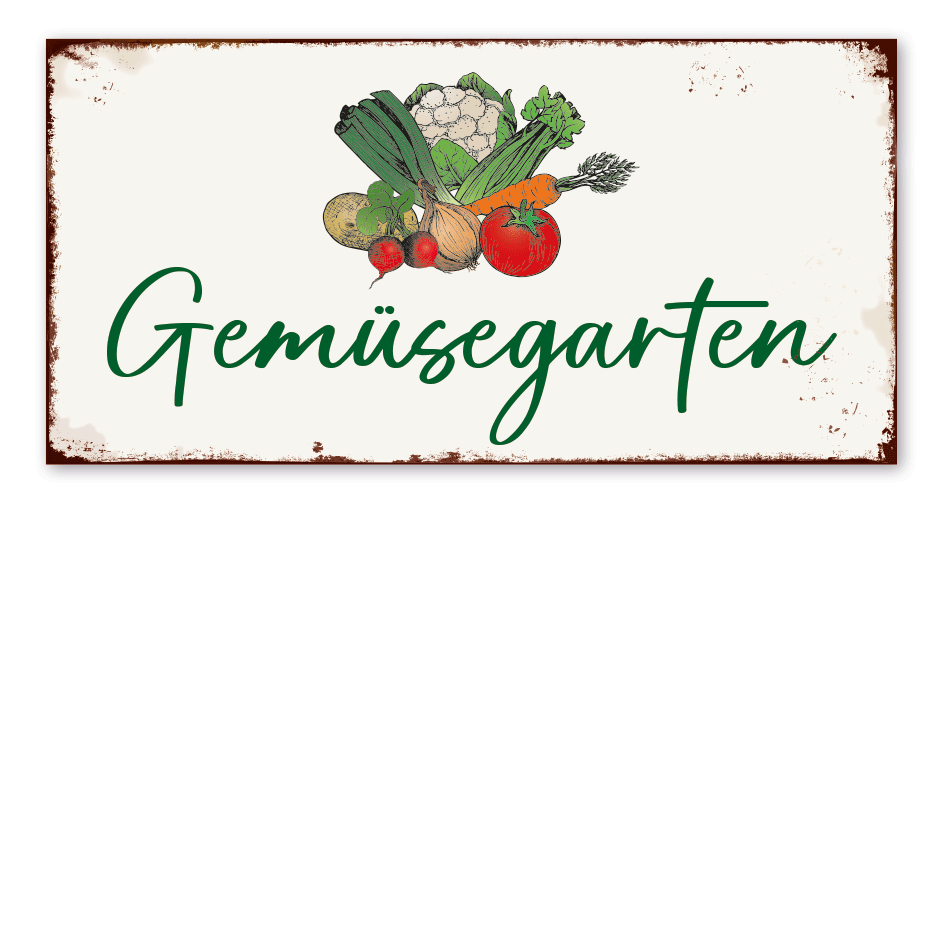 Retroschild Gemüsegarten
