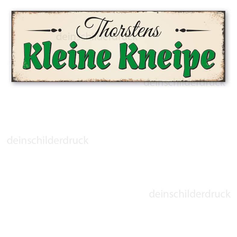 Retro Schild Kleine Kneipe - mit Ihrem Namen