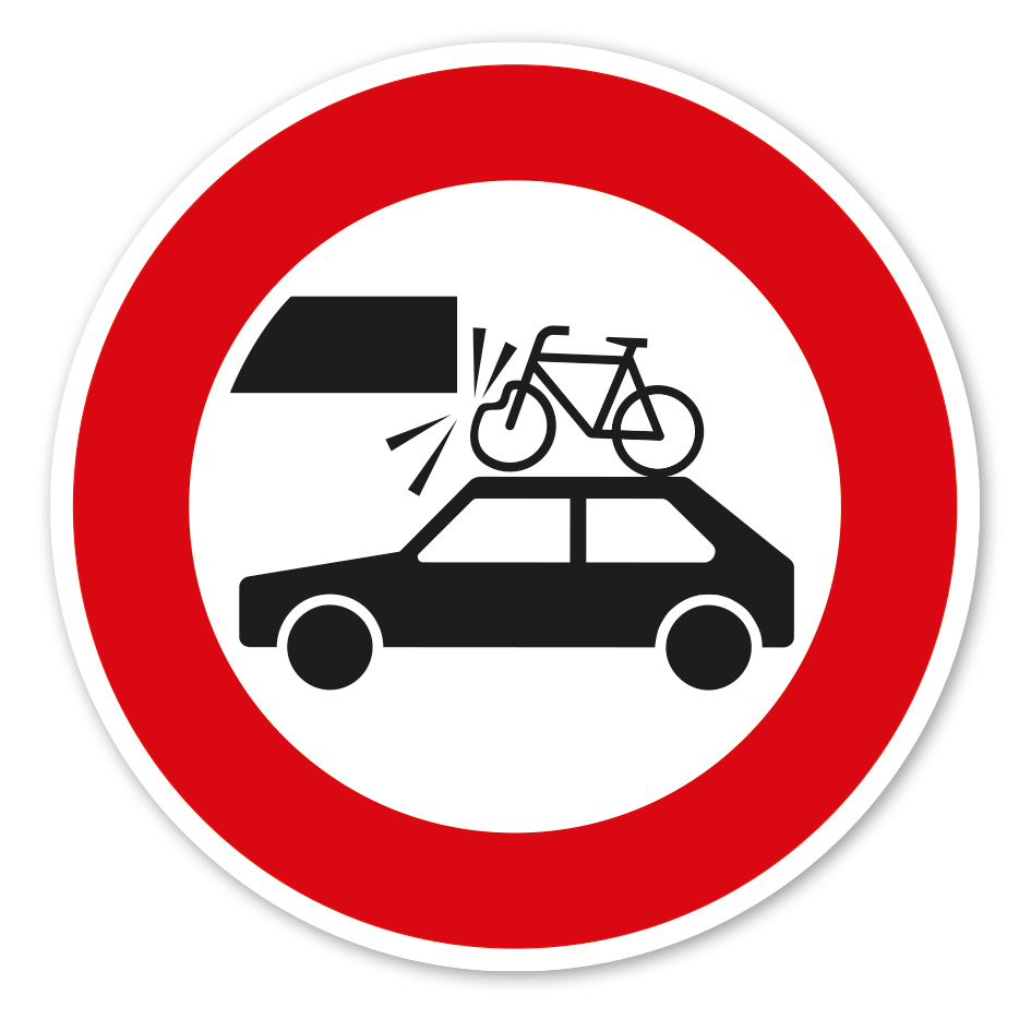 Verkehrsschild Durchfahrtsverbot für Fahrzeuge mit Fahrrädern auf Dachfahrradträgern – VZ-PR-271