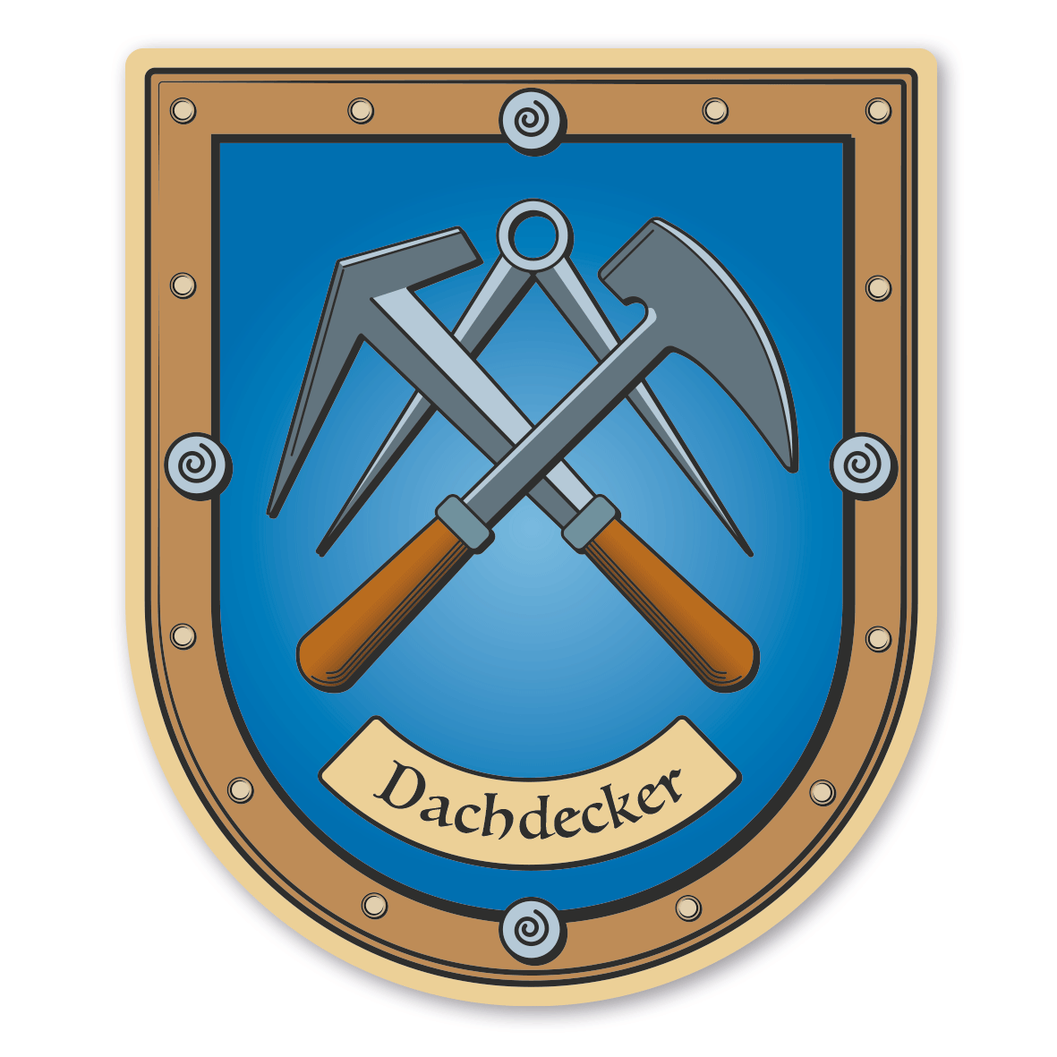 Maibaumschild / Zunftwappen Dachdecker mit Zunftnamen oder Ihrem Wunschtext - Wappen B