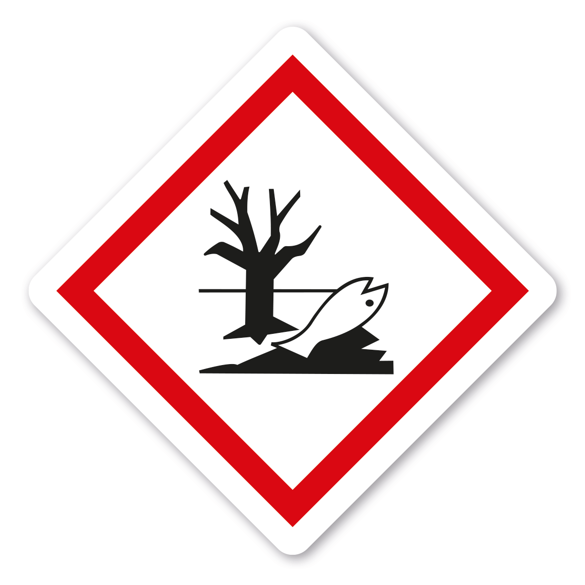 Gefahrgutzeichen Baum, Fisch, Gewässer - Umwelt - GHS-09