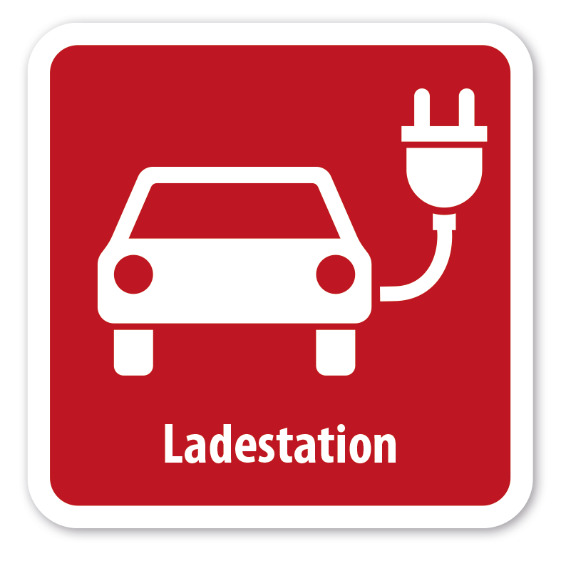 Schild Ladestation - 4 Farbvarianten