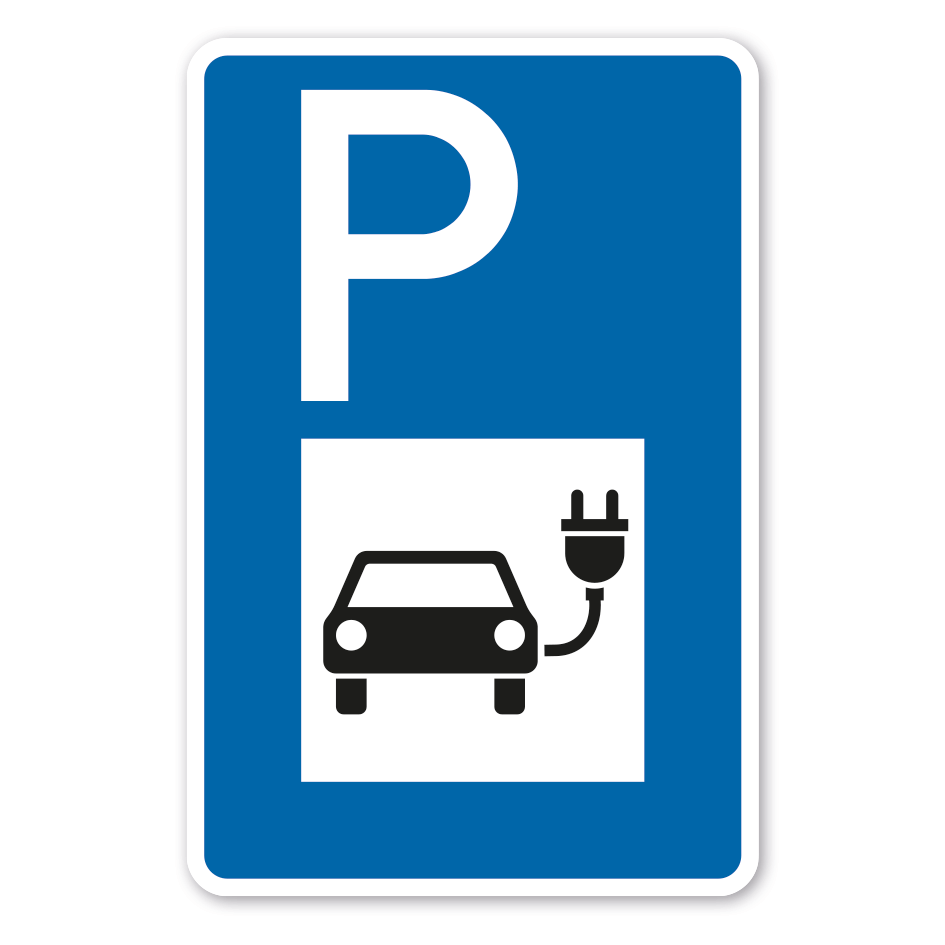 Parkplatzschild Elektrofahrzeuge - E-Autos – mit großem Piktogramm - Verkehrsschild