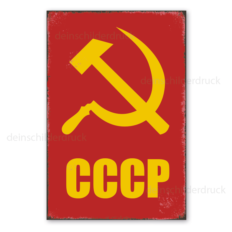 Retro Schild CCCP mit Hammer und Sichel - Sowjetunion - UDSSR