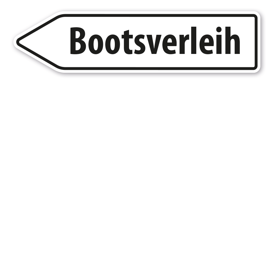 Pfeilschild / Pfeilwegweiser Bootsverleih