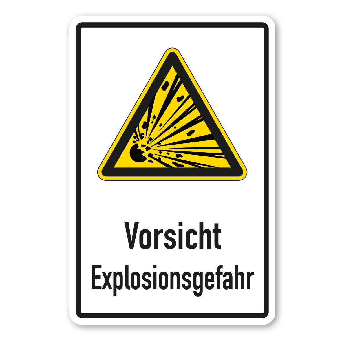 Warnschild Warnung vor explosionsgefährlichen Stoffen - Kombi - ISO 7010 - W002-K