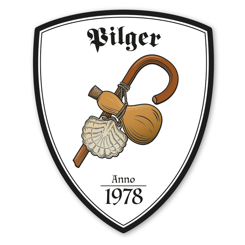 Zunftwappen Pilger mit Zunftnamen, Gründungsjahr oder Ihrem Wunschtext - Maibaumschild - Wappen W