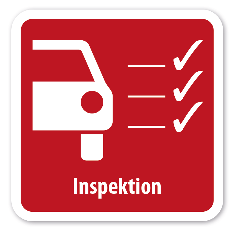 Schild Inspektion 02 - 4 Farbvarianten