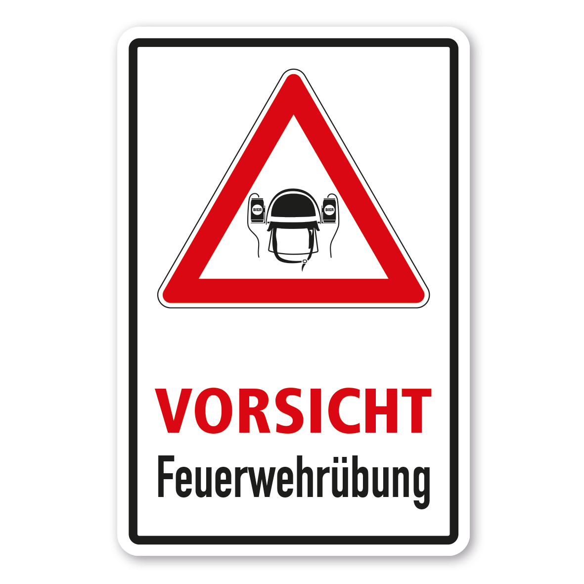 Verkehrsschild - Vorsicht - Feuerwehrübung - Kombi – FUN-VZ-K-06