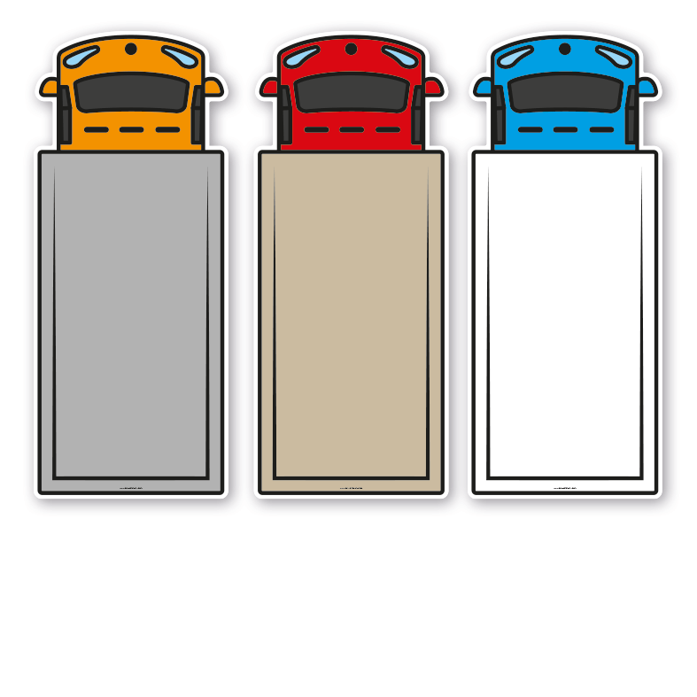 Bodenkleber - Fahrzeuge LKW in drei Farbausführungen - Bewegungspfad-Set - BWP-02-SET-08 – Verkehrserziehung
