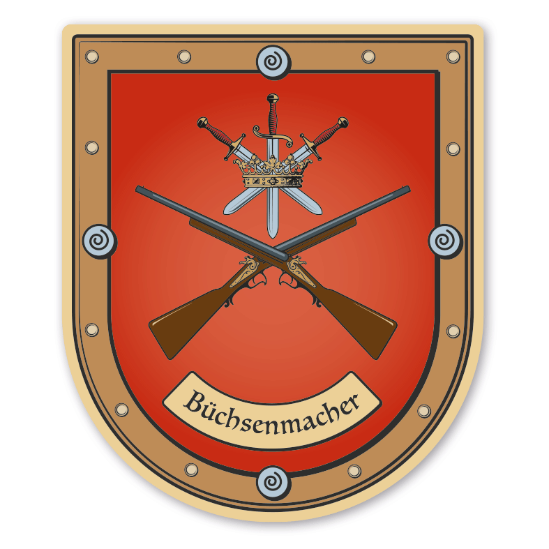 Maibaumschild / Zunftwappen Büchsenmacher - Waffenschmied - mit Zunftnamen oder Ihrem Wunschtext - Wappen B