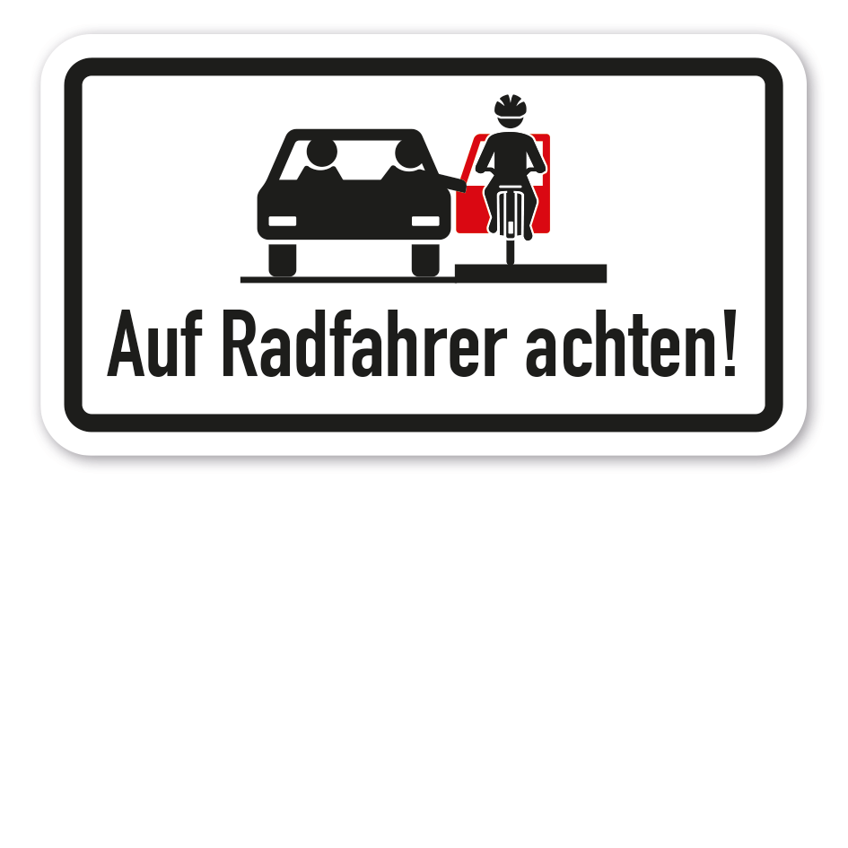 Zusatzzeichen Auf Radfahrer achten - VZ-103