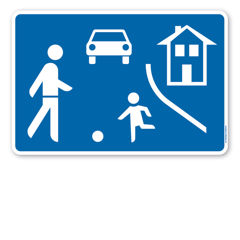 Bodenkleber für Lern- und Bewegungspfade - Beginn eines verkehrsberuhigten Bereichs - Verkehrszeichen VZ-352-1 - BWP-02-123 – Verkehrserziehung