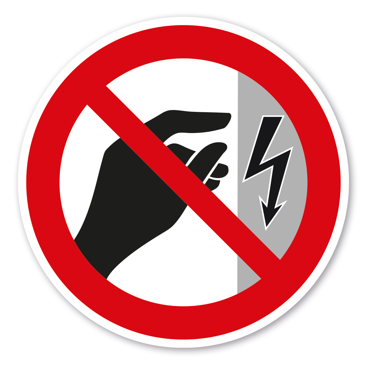 Verbotszeichen Nicht berühren, Gehäuse ist unter Spannung