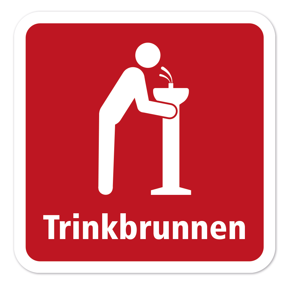 Schild Trinkbrunnen - 4 Farbvarianten
