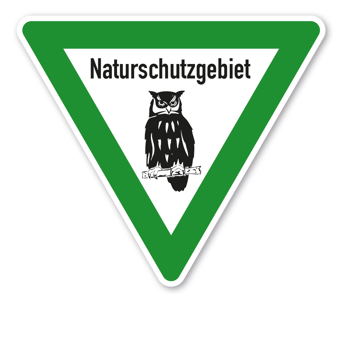 Verkehrsschild Naturschutzgebiet - Eule mit Text – VZ-PR-11